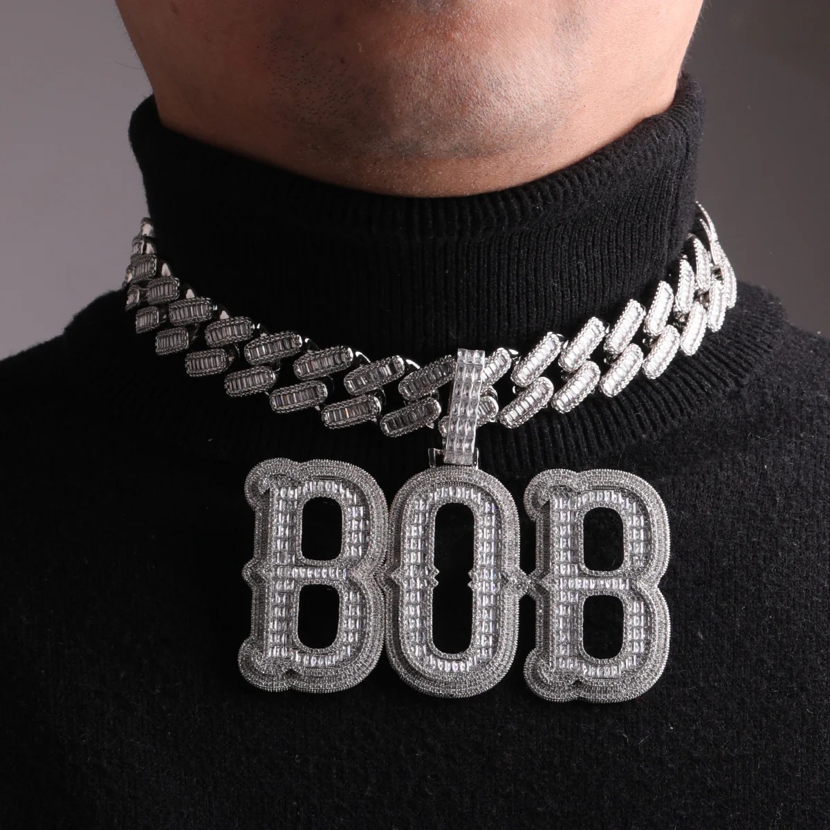Cursive Iced Out Personalized Custom Name Necklace Pendant - Image 20