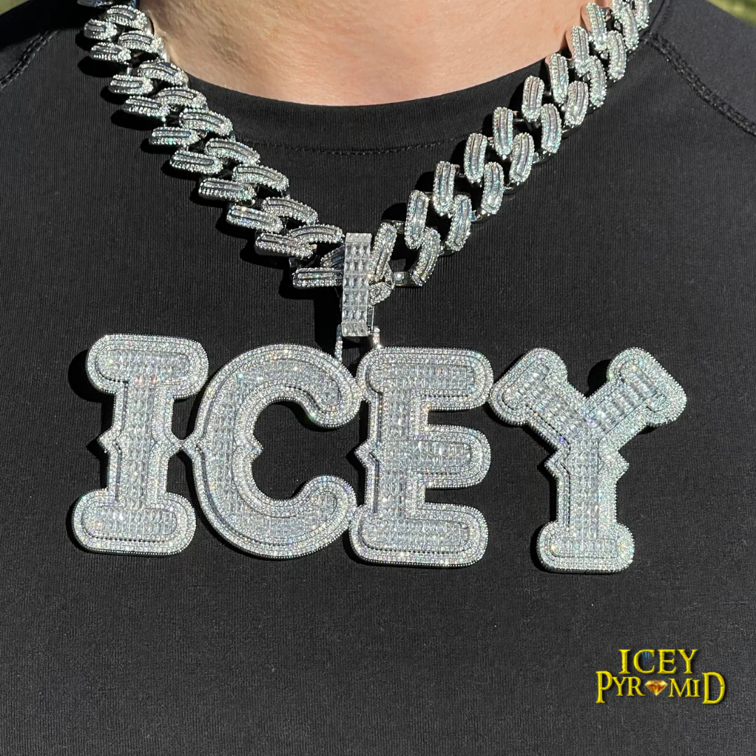 Cursive Iced Out Personalized Custom Name Necklace Pendant - Image 22