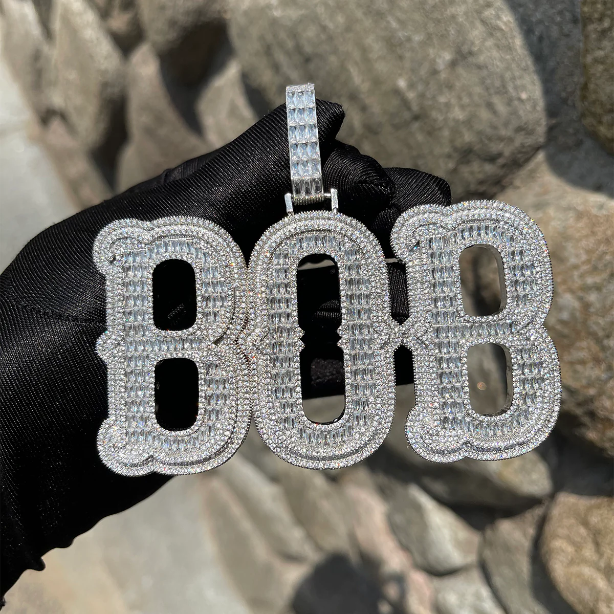 Cursive Iced Out Personalized Custom Name Necklace Pendant - Image 8