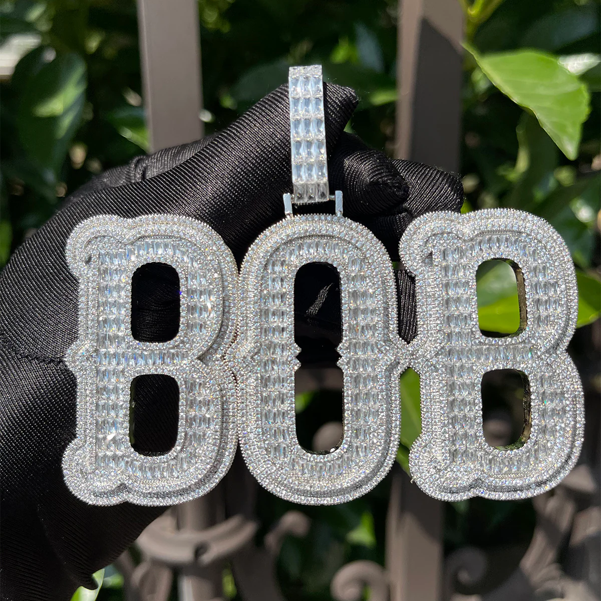 Cursive Iced Out Personalized Custom Name Necklace Pendant - Image 9
