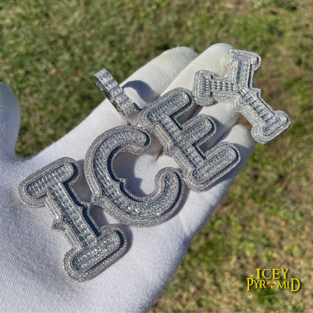Cursive Two Layers Iced Out Personalized Custom Name Necklace Pendant - Image 13