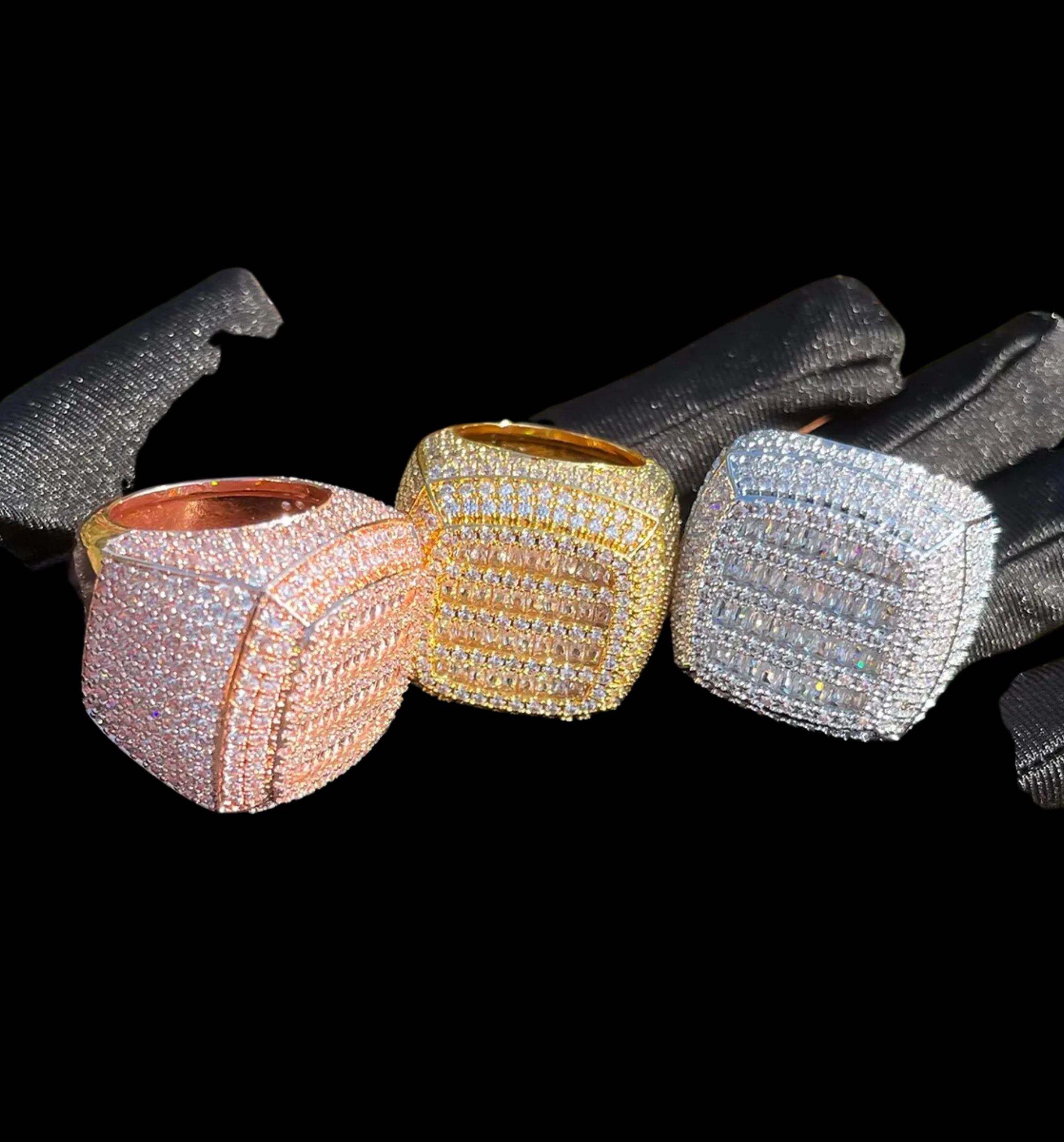 Cushion Prong Baguette Top Iced Out Diamond Ring - Image 9