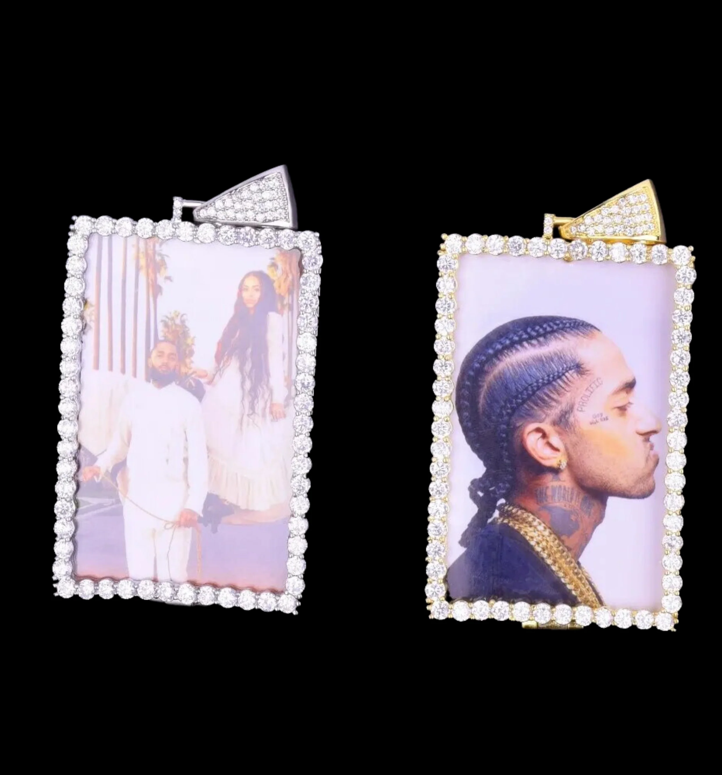 Rectangle Tennis Custom Photo Picture Pendant Necklace - Image 4