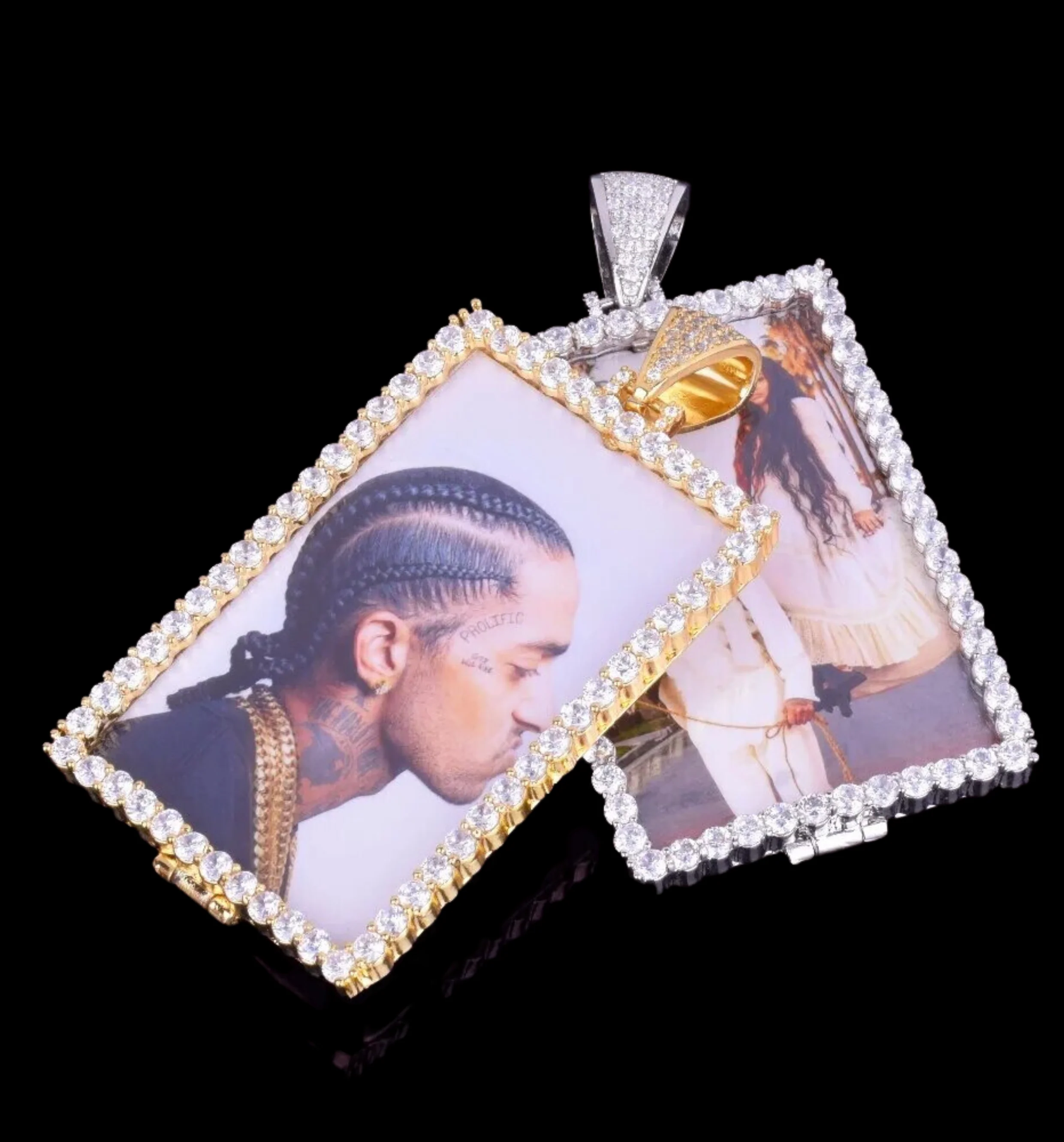 Rectangle Tennis Custom Photo Picture Pendant Necklace - Image 5