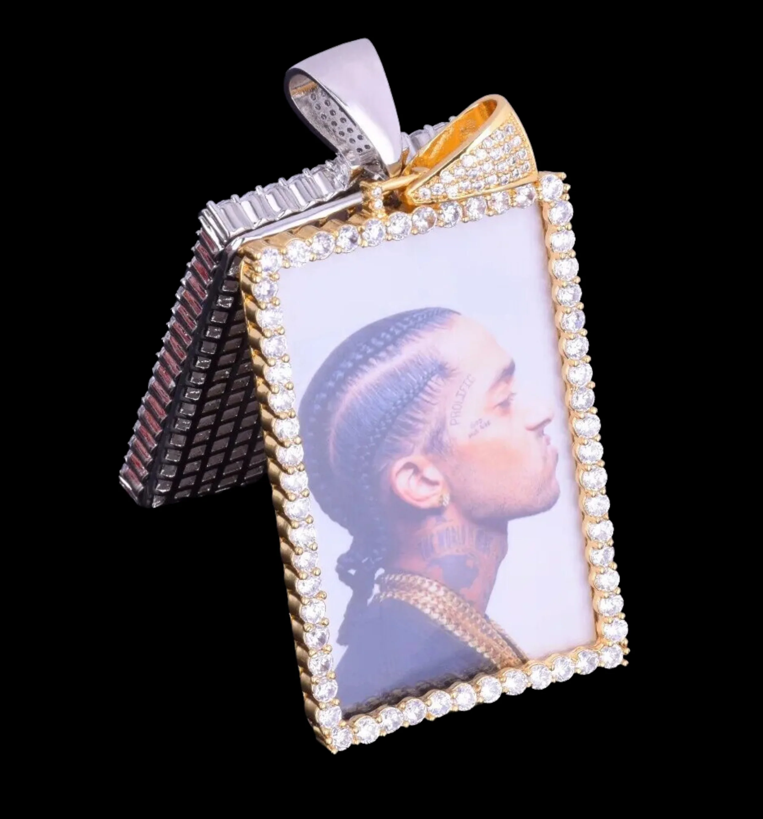 Rectangle Tennis Custom Photo Picture Pendant Necklace - Image 6