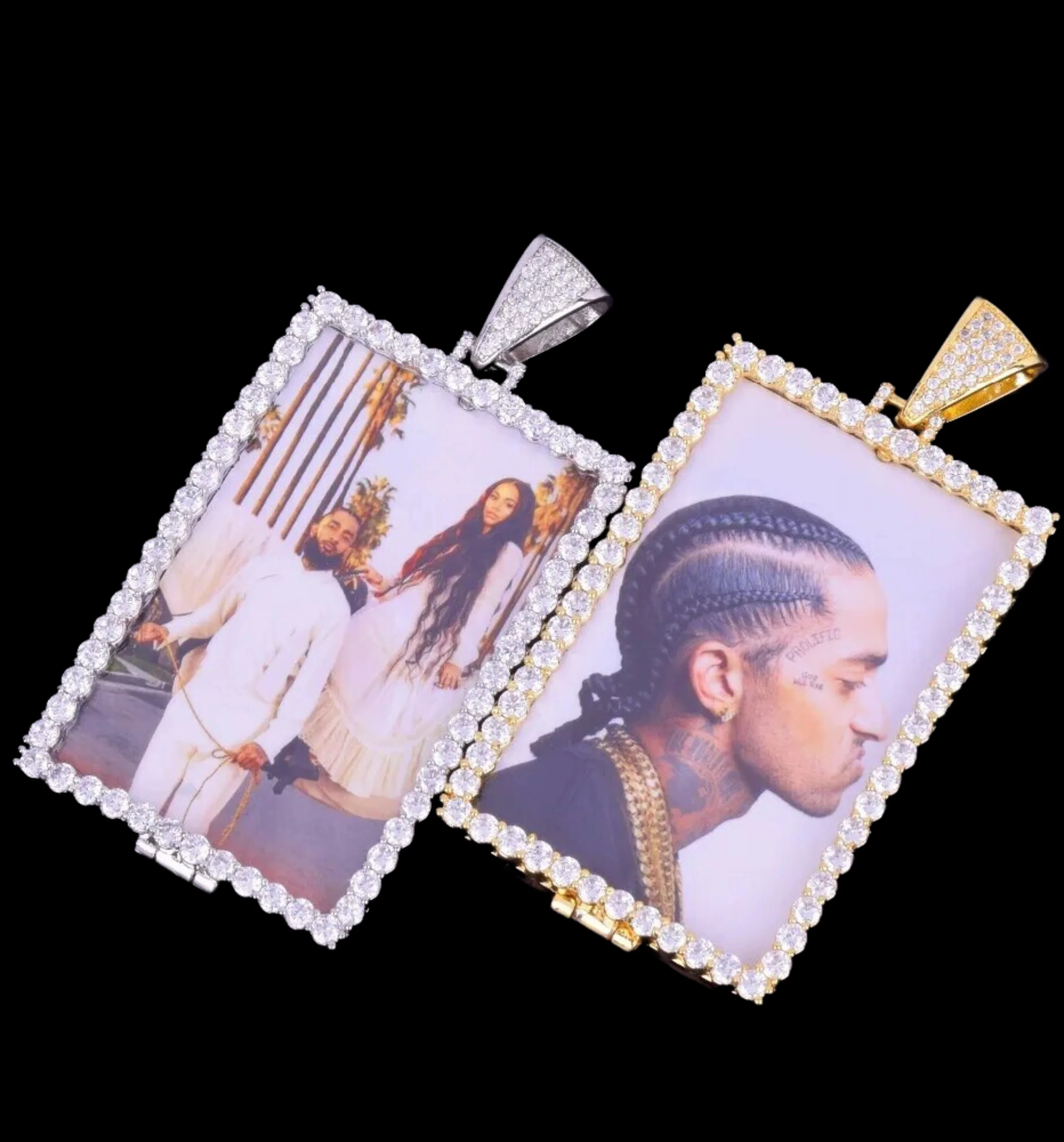 Rectangle Tennis Custom Photo Picture Pendant Necklace - Image 9