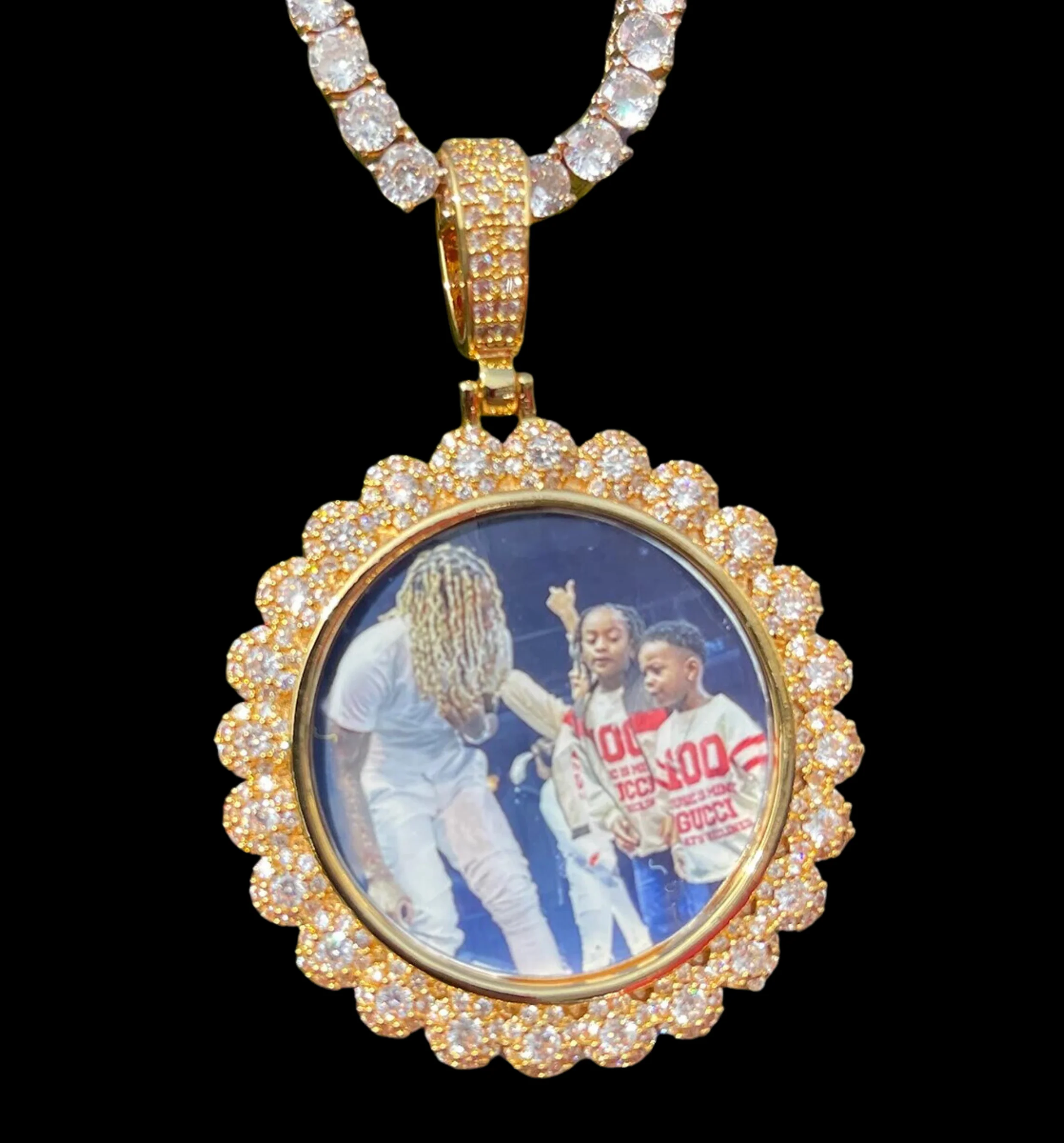 Flower Tennis Custom Photo Picture Pendant Necklace - Image 6