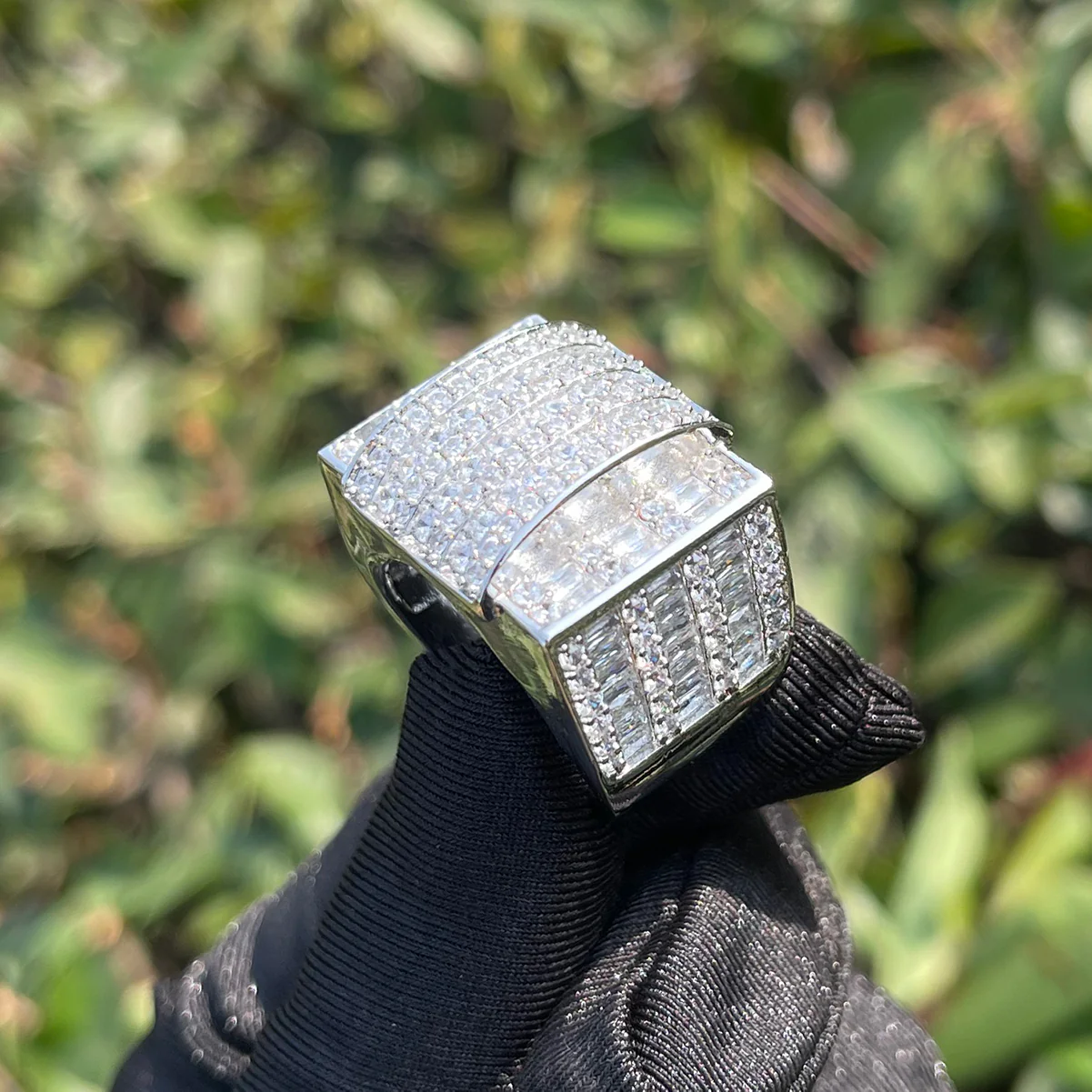Diamond Bricks Iced Out Diamond Ring - Image 4
