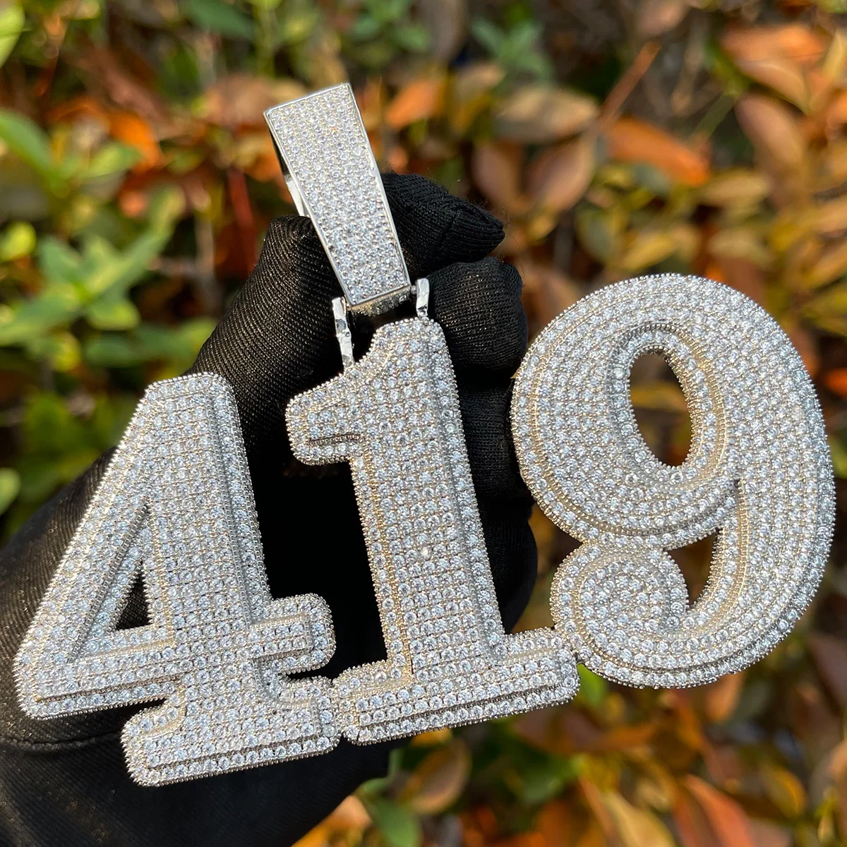 Diamond Clarity Clear Solid Iced Out Personalized Custom Name Necklace Pendant