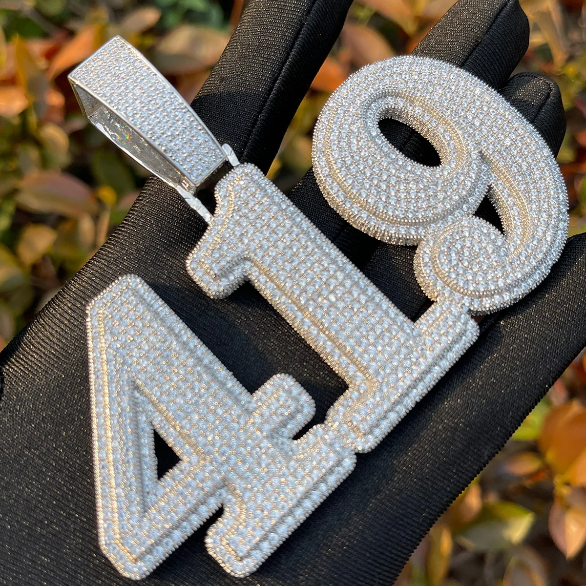 Diamond Clarity Clear Solid Iced Out Personalized Custom Name Necklace Pendant - Image 3