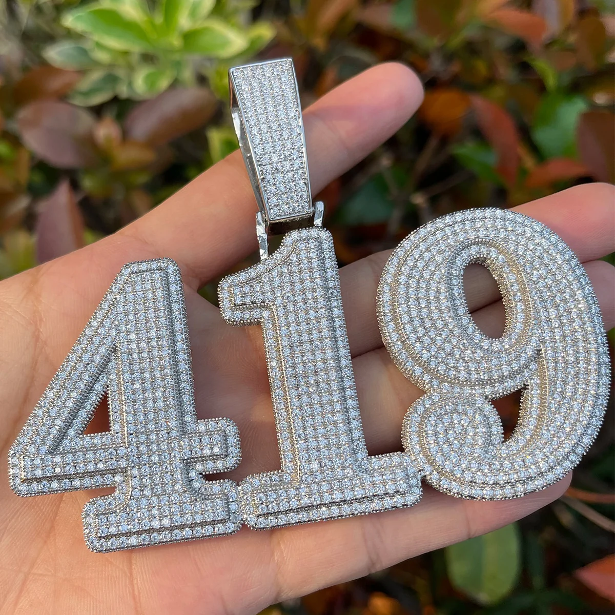 Diamond Clarity Clear Solid Iced Out Personalized Custom Name Necklace Pendant - Image 7