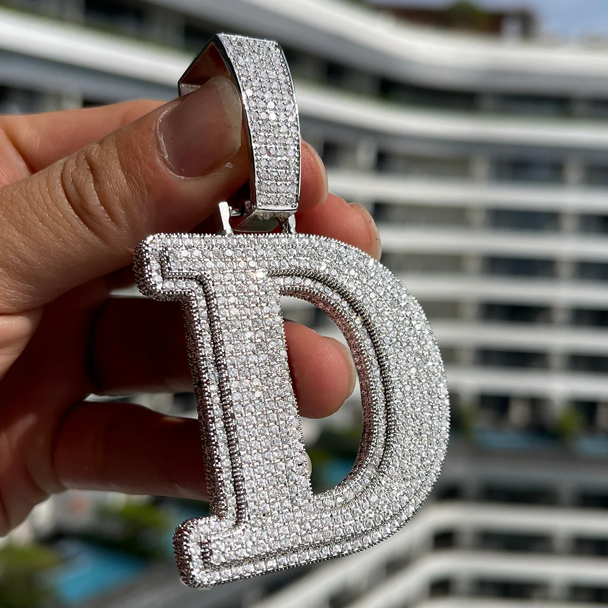 Diamond Clarity Initial Iced Out Custom Name Necklace Pendant - Image 5