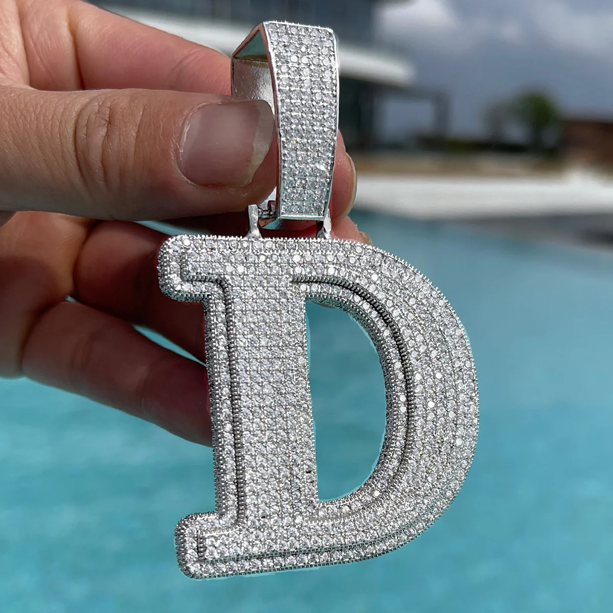 Diamond Clarity Initial Iced Out Custom Name Necklace Pendant - Image 7