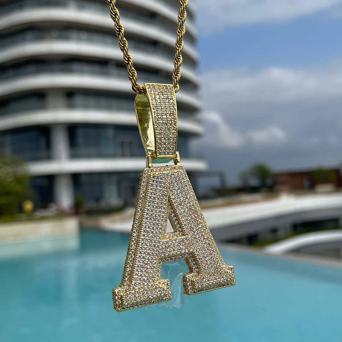 Diamond Clarity Initial Iced Out Custom Name Necklace Pendant - Image 8