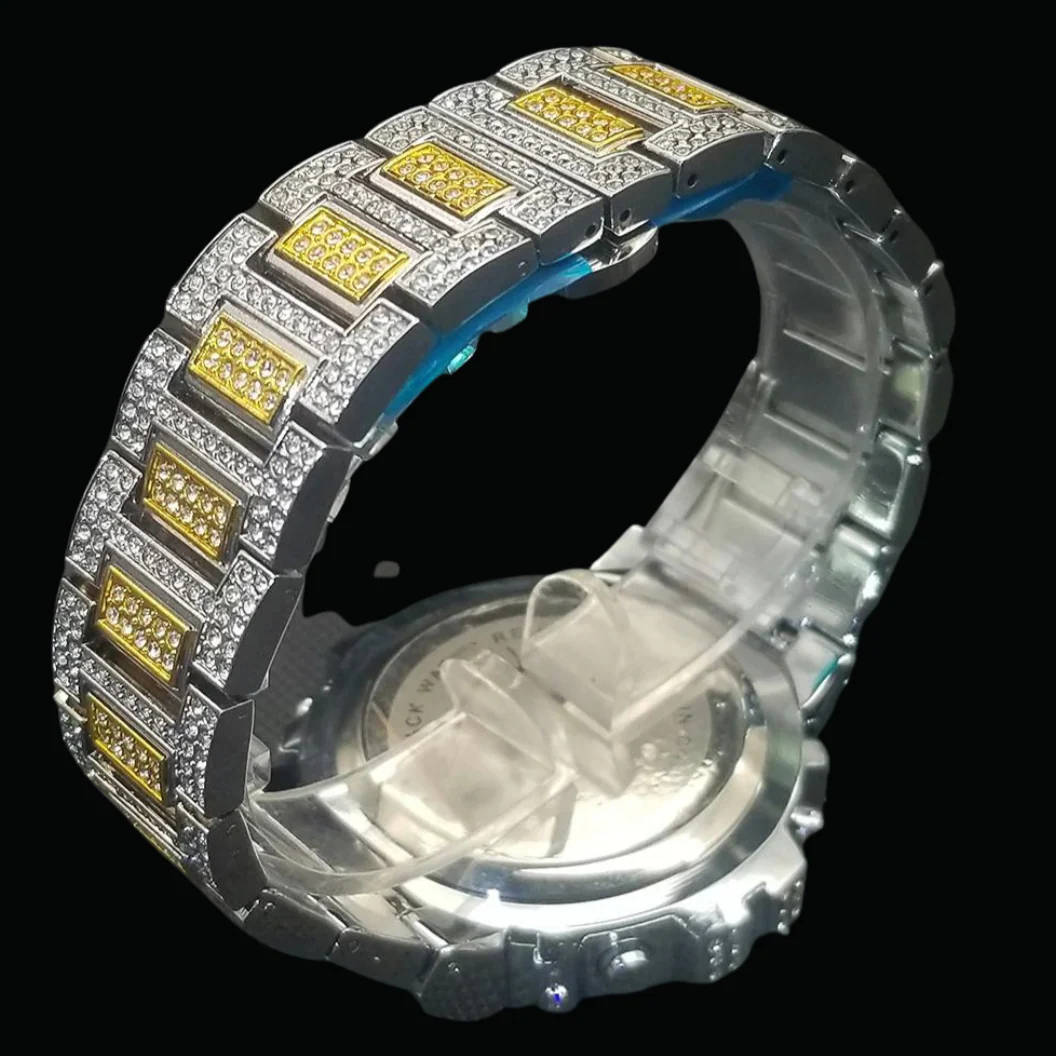 Digital Led Waterproof Chronograph Iced Out Diamond Watch - Image 8