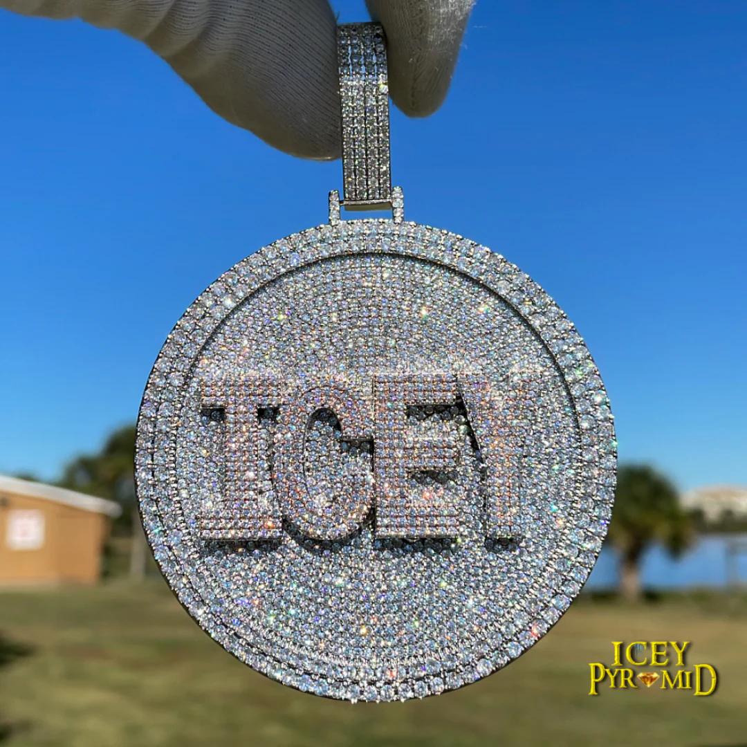 Disc Edition Iced Out Personalized Custom Name Necklace Pendant - Image 11