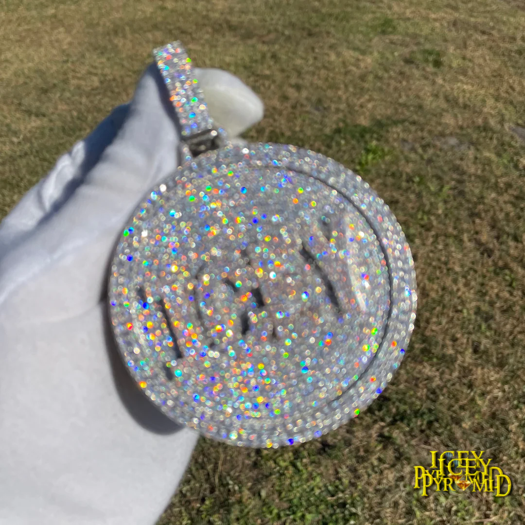 Disc Edition Iced Out Personalized Custom Name Necklace Pendant - Image 12
