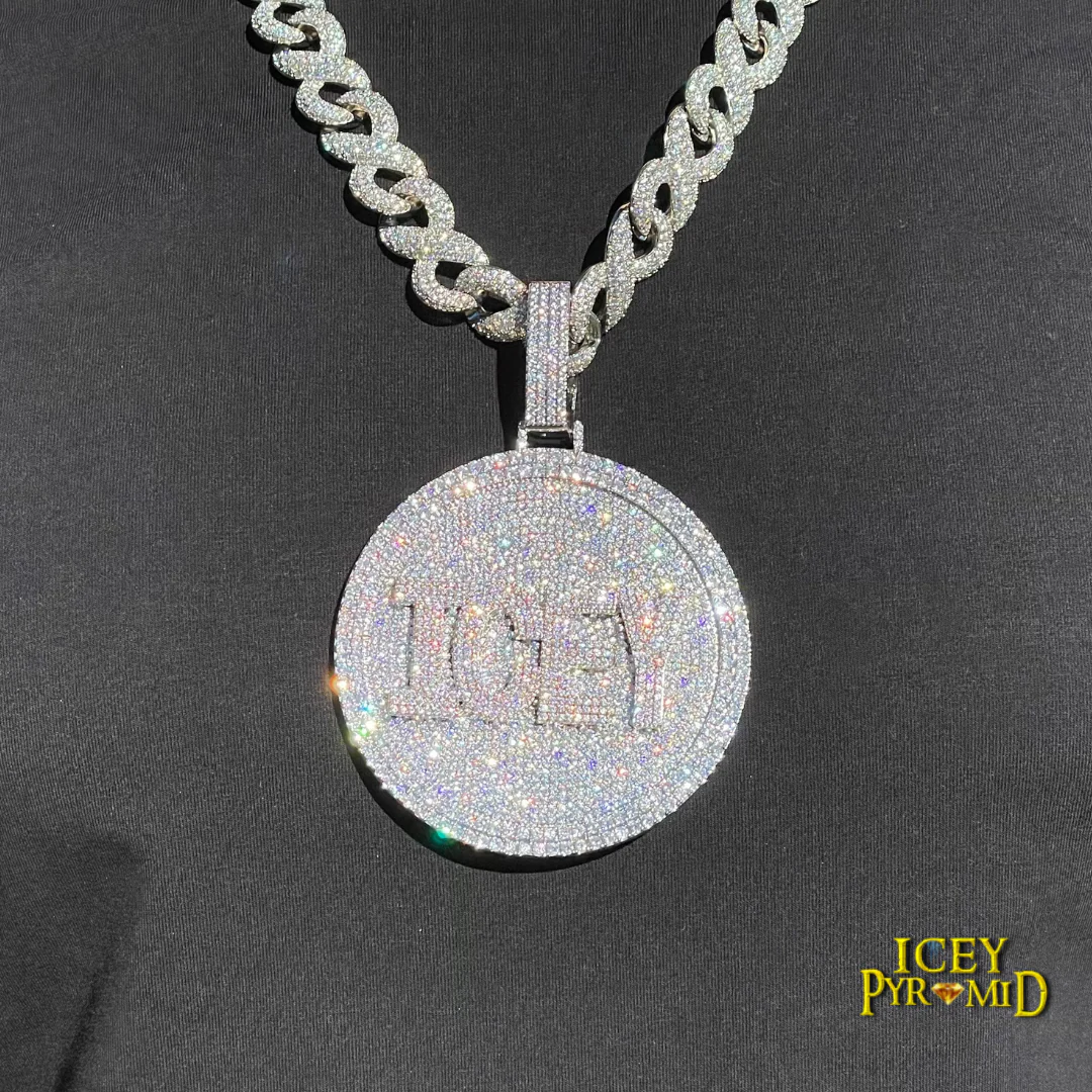 Disc Edition Iced Out Personalized Custom Name Necklace Pendant - Image 13