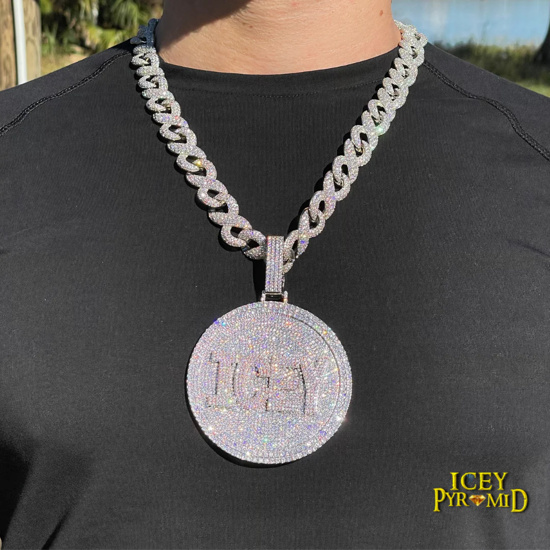 Disc Edition Iced Out Personalized Custom Name Necklace Pendant - Image 14