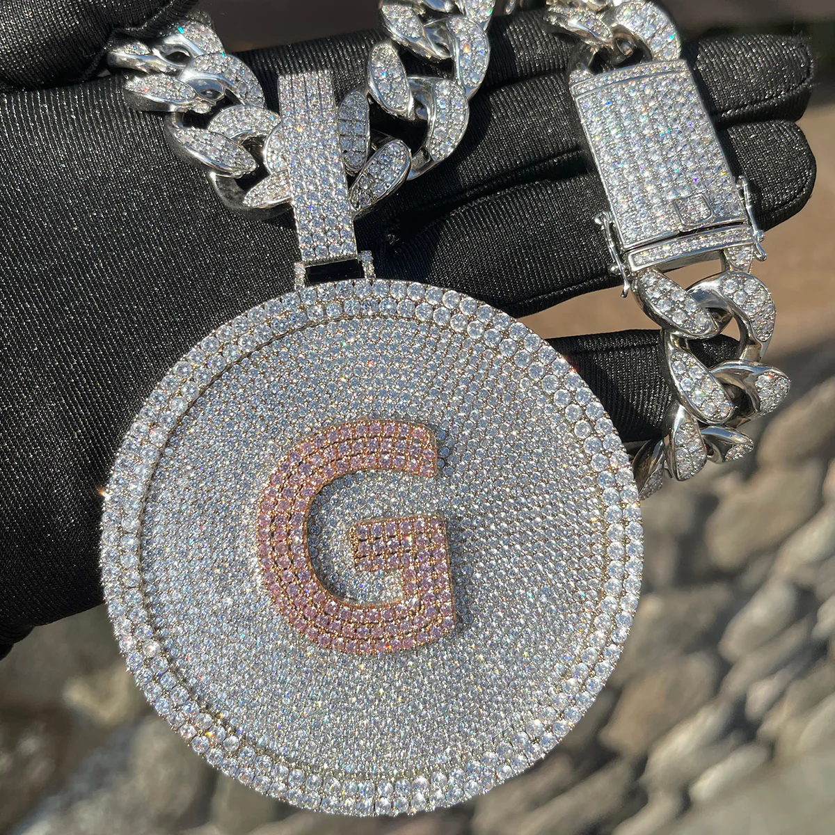 Disc Edition Iced Out Personalized Custom Name Necklace Pendant - Image 3
