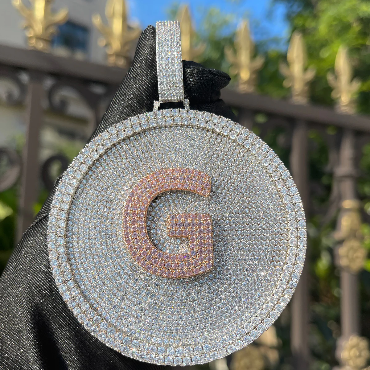 Disc Edition Iced Out Personalized Custom Name Necklace Pendant - Image 4
