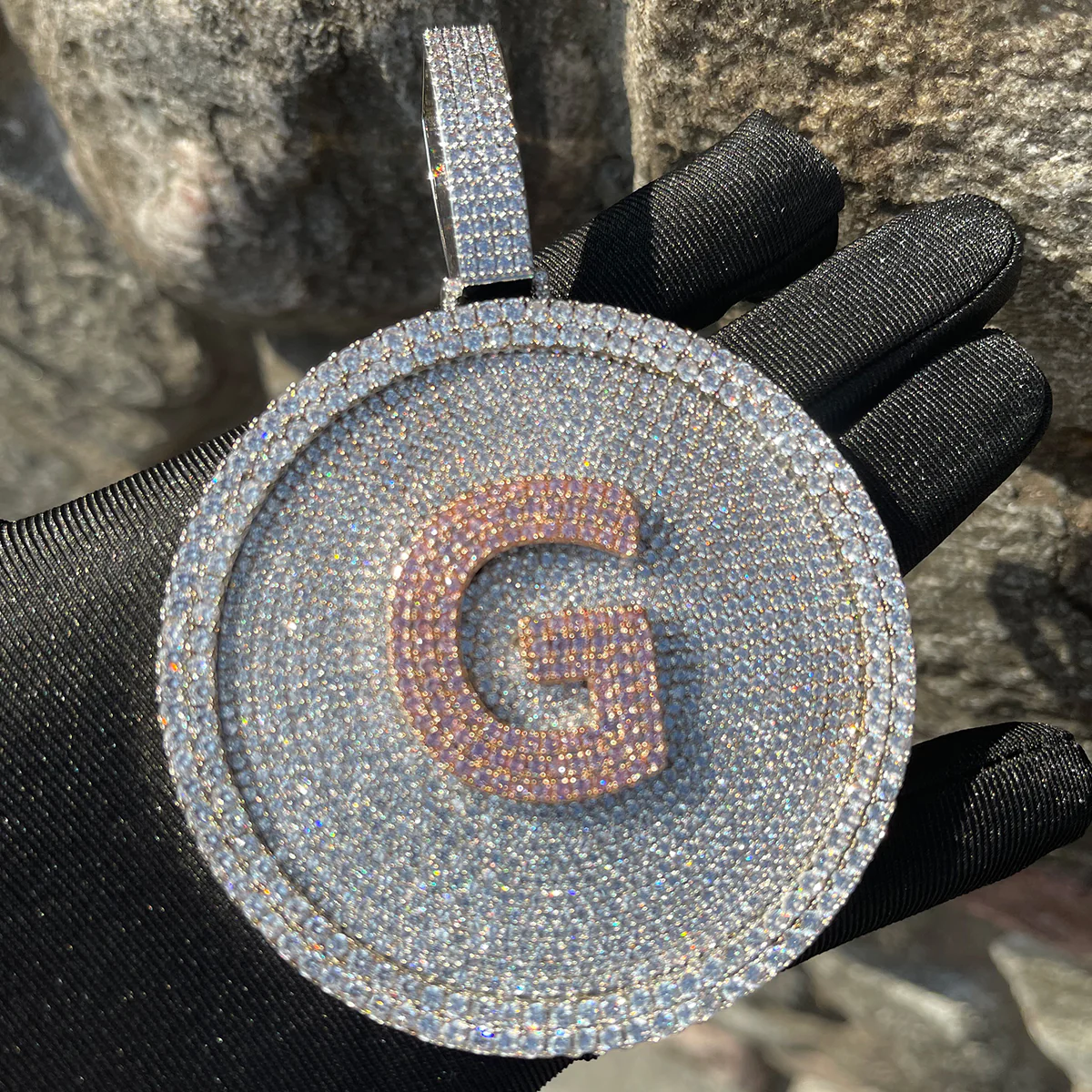 Disc Edition Iced Out Personalized Custom Name Necklace Pendant - Image 5