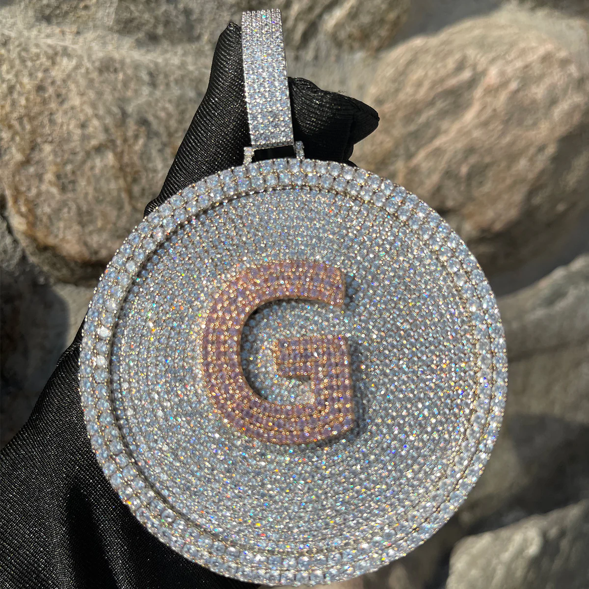 Disc Edition Iced Out Personalized Custom Name Necklace Pendant - Image 8