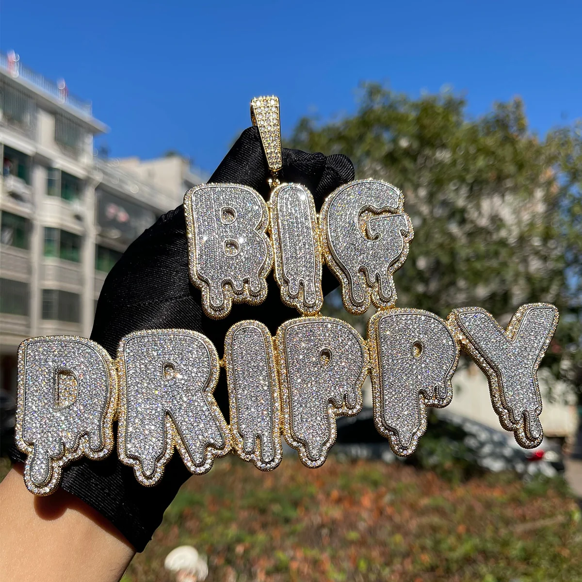 Drip and Shine Iced Out Personalized Custom Name Necklace Pendant - Image 3