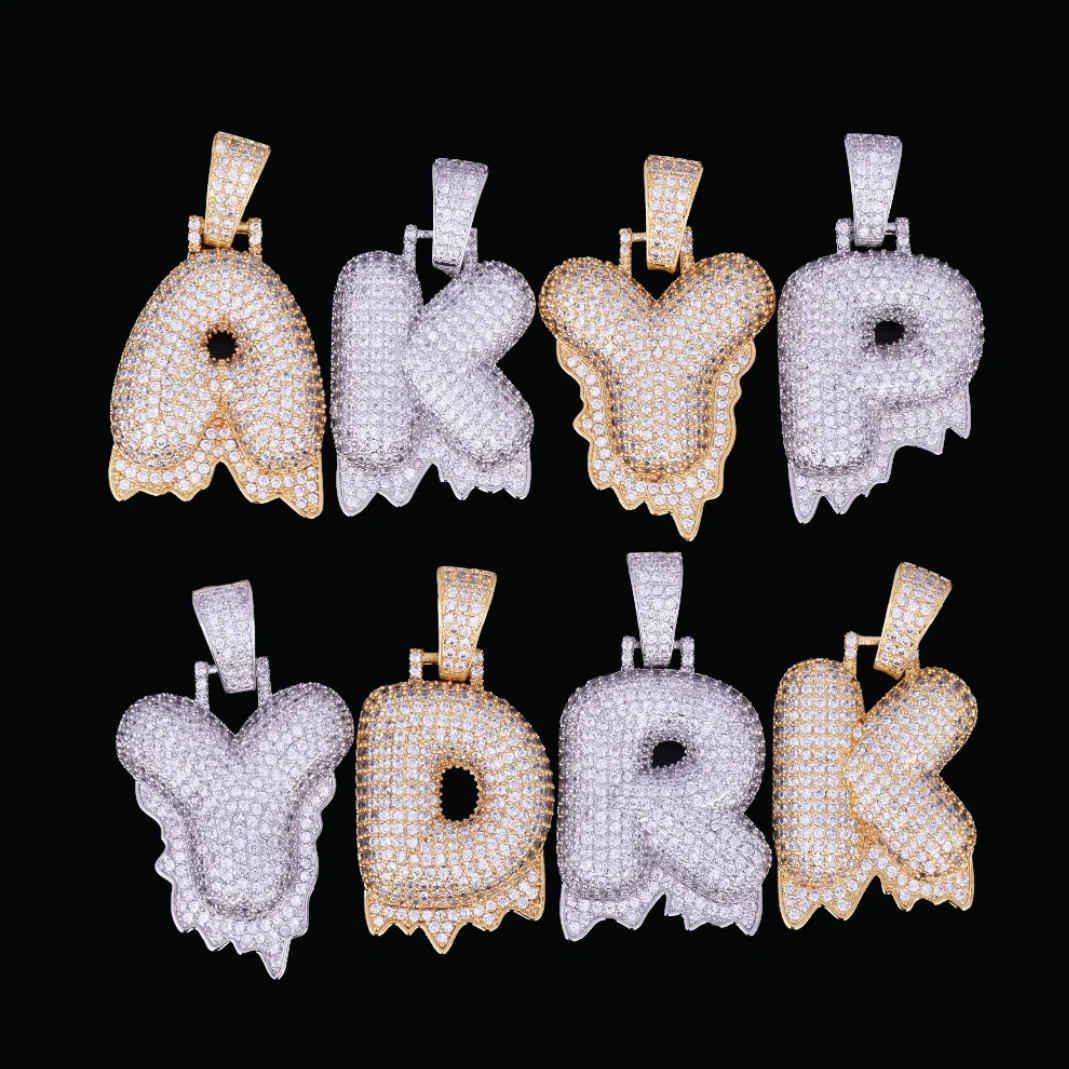 Drippy Letters Iced Out Personalized Custom Name Necklace Pendant - Image 3
