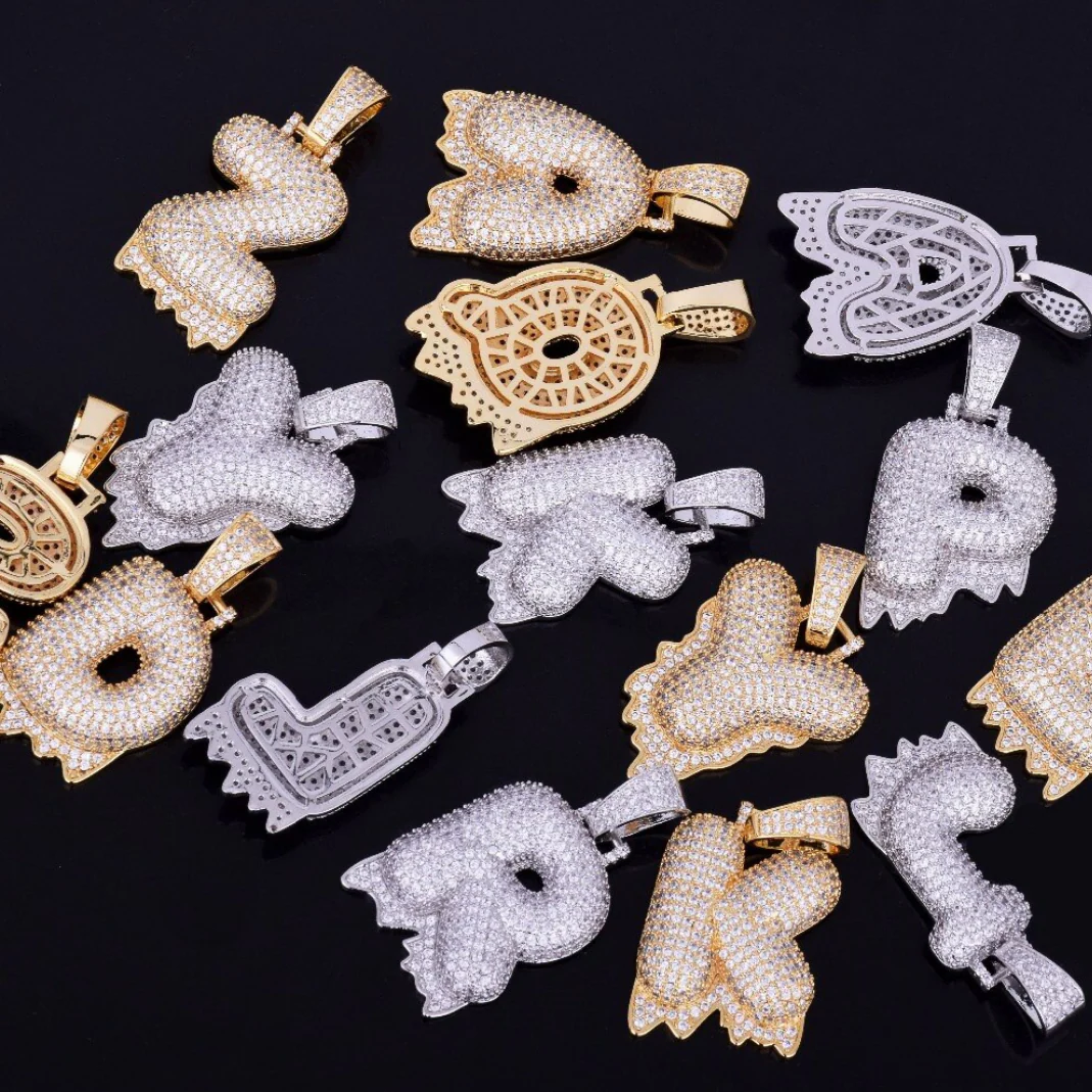 Drippy Letters Iced Out Personalized Custom Name Necklace Pendant - Image 4