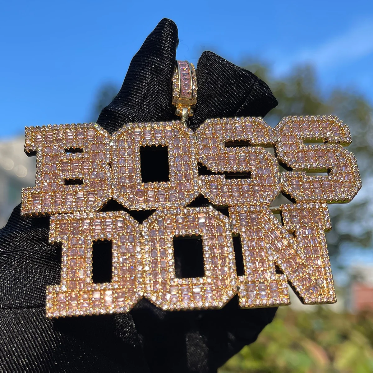 Elegant Attached Letters Edition Iced Out Personalized Custom Name Necklace Pendant - Image 2