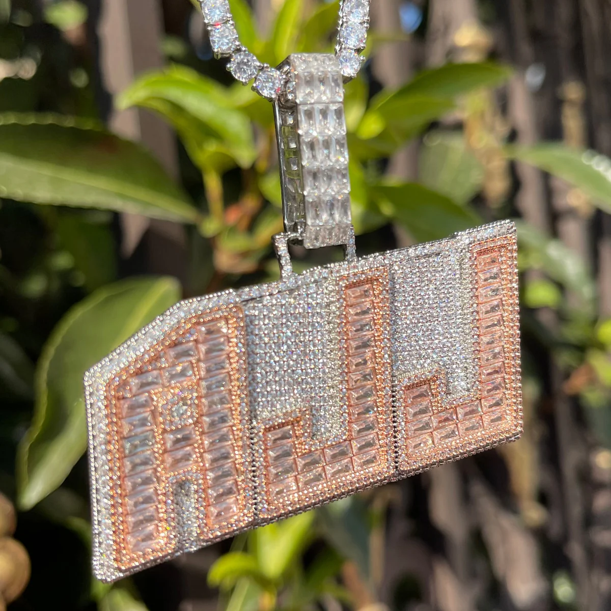 Emerald Cut Baguette Edition Iced Out Personalized Custom Name Necklace Pendant - Image 3