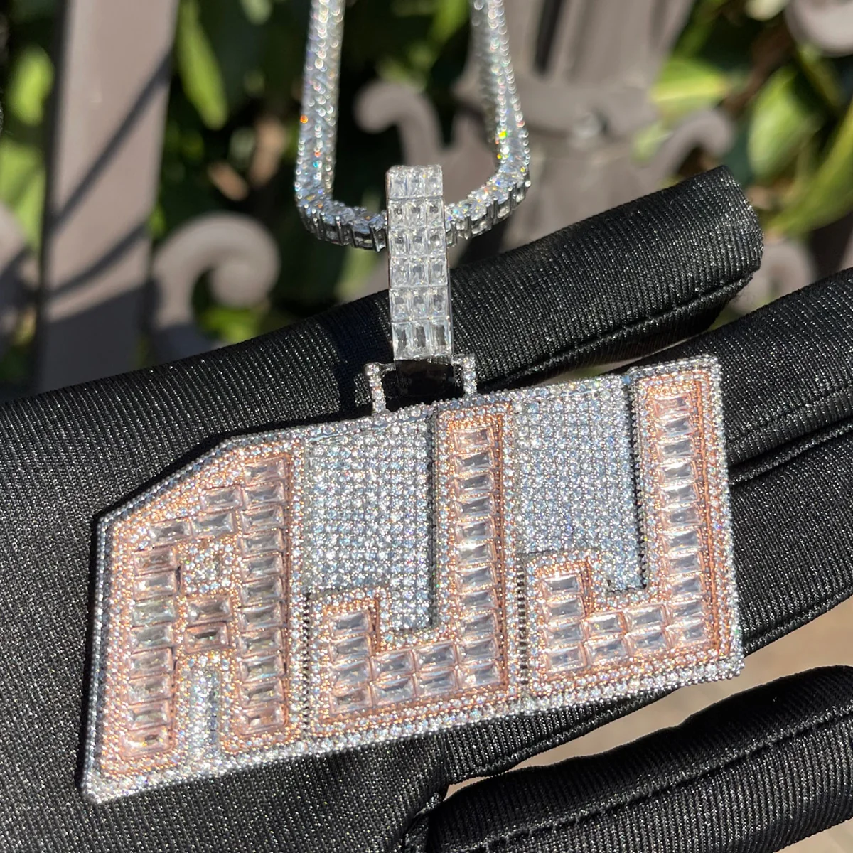 Emerald Cut Baguette Edition Iced Out Personalized Custom Name Necklace Pendant - Image 6