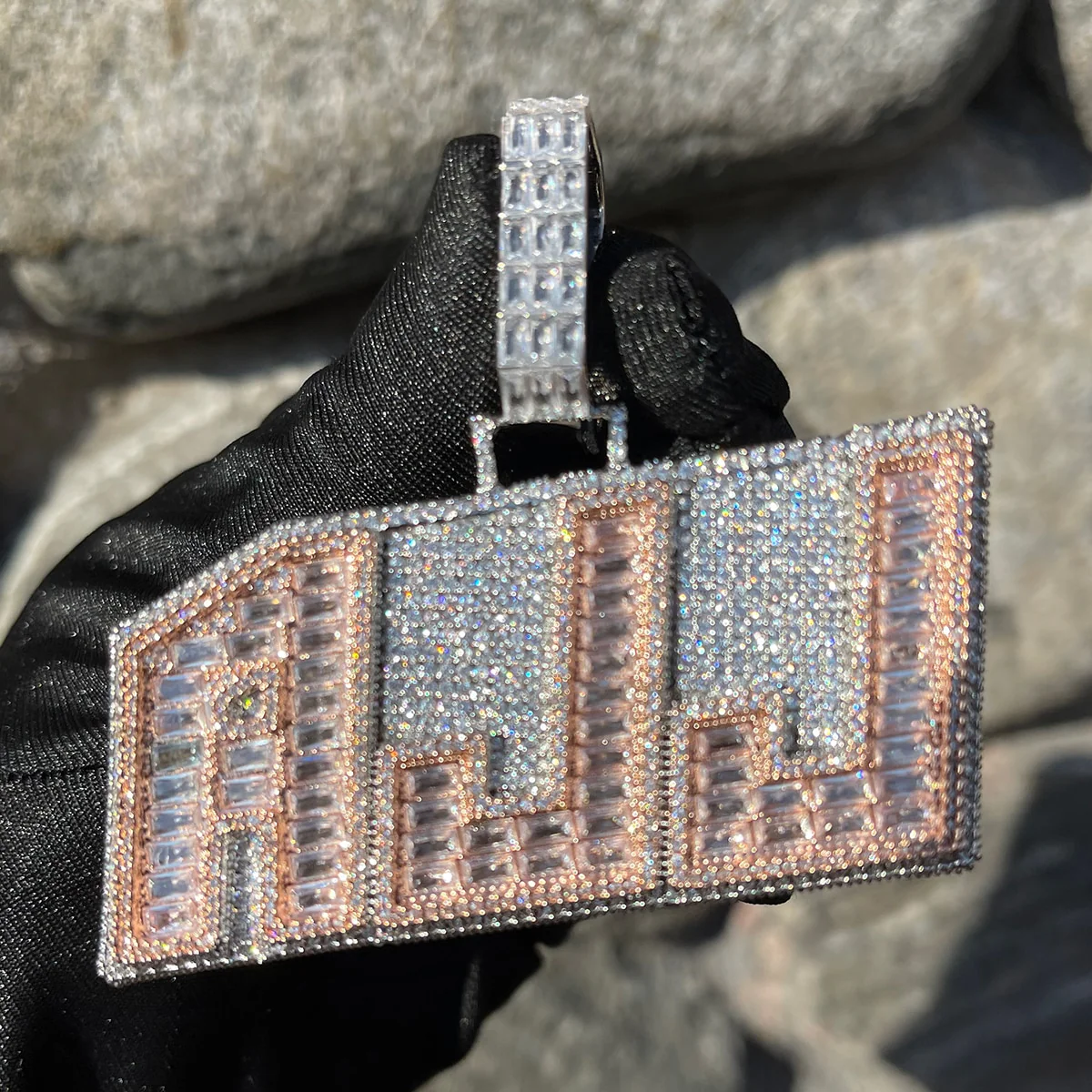Emerald Cut Baguette Edition Iced Out Personalized Custom Name Necklace Pendant - Image 7