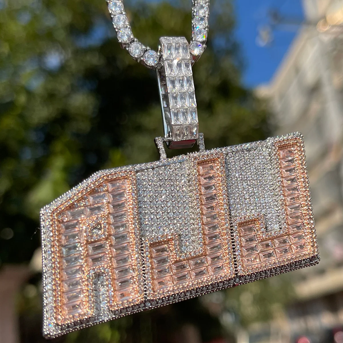 Emerald Cut Baguette Edition Iced Out Personalized Custom Name Necklace Pendant - Image 8