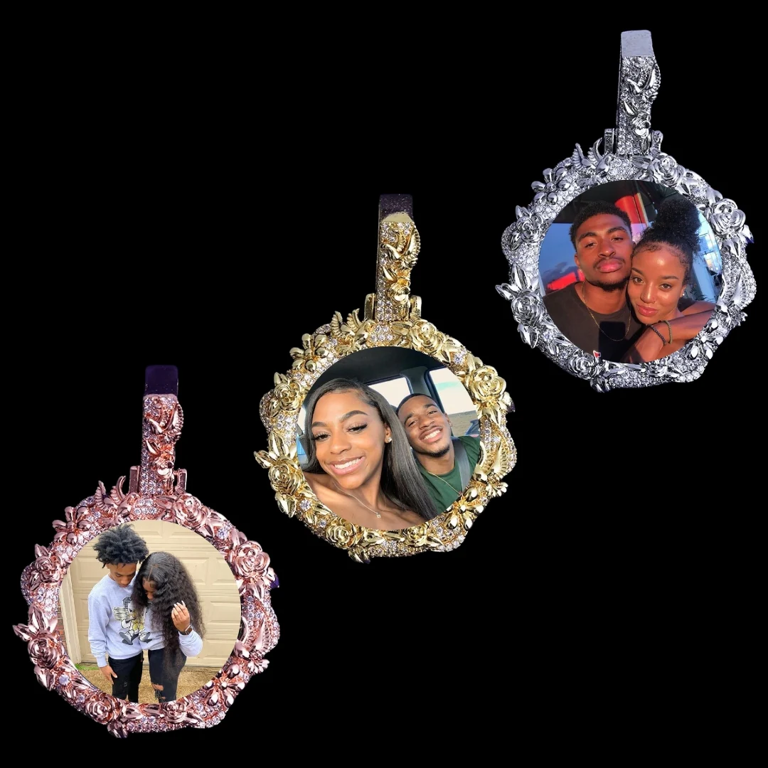 NEW | Floral Frame Custom Photo Picture Pendant Necklace - Image 4