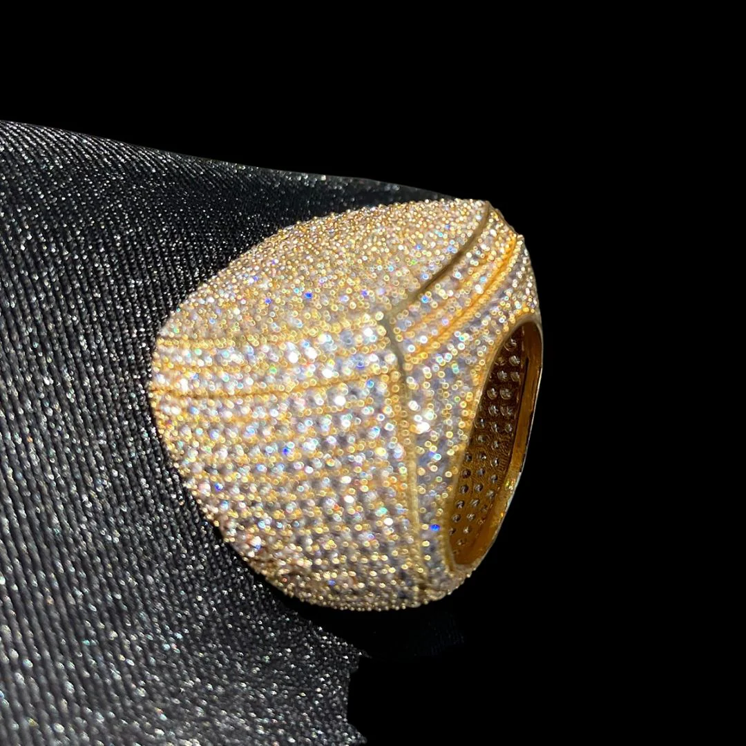 Fully Iced Out Prong Setting Cushion Iced Out Diamond Ring - Image 4