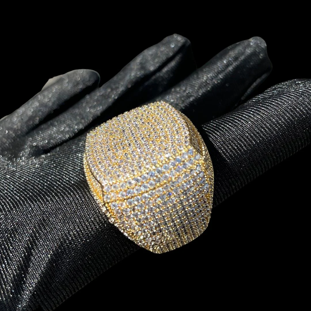 Fully Iced Out Prong Setting Cushion Iced Out Diamond Ring - Image 8