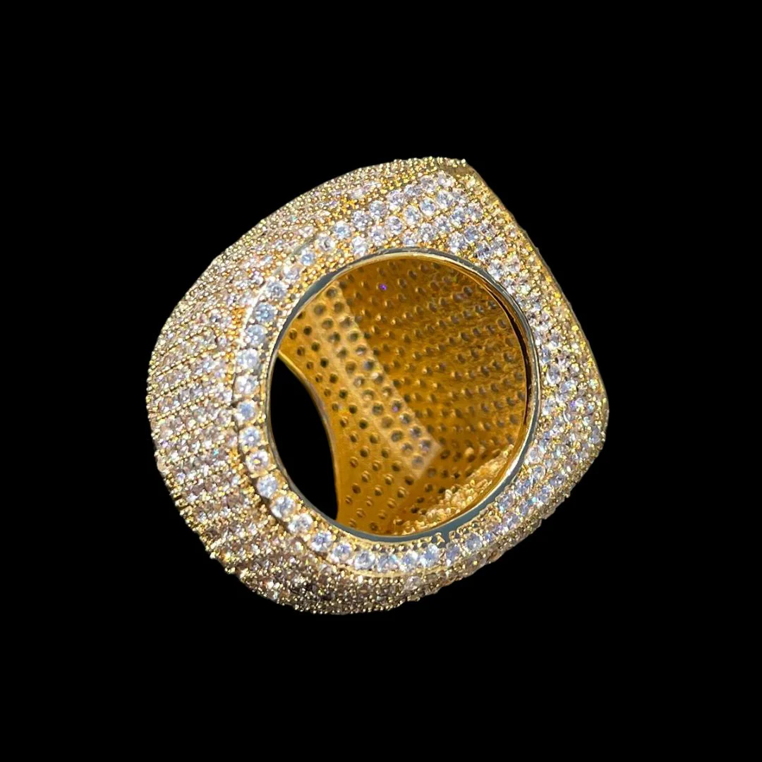 Fully Iced Out Prong Setting Cushion Iced Out Diamond Ring - Image 9
