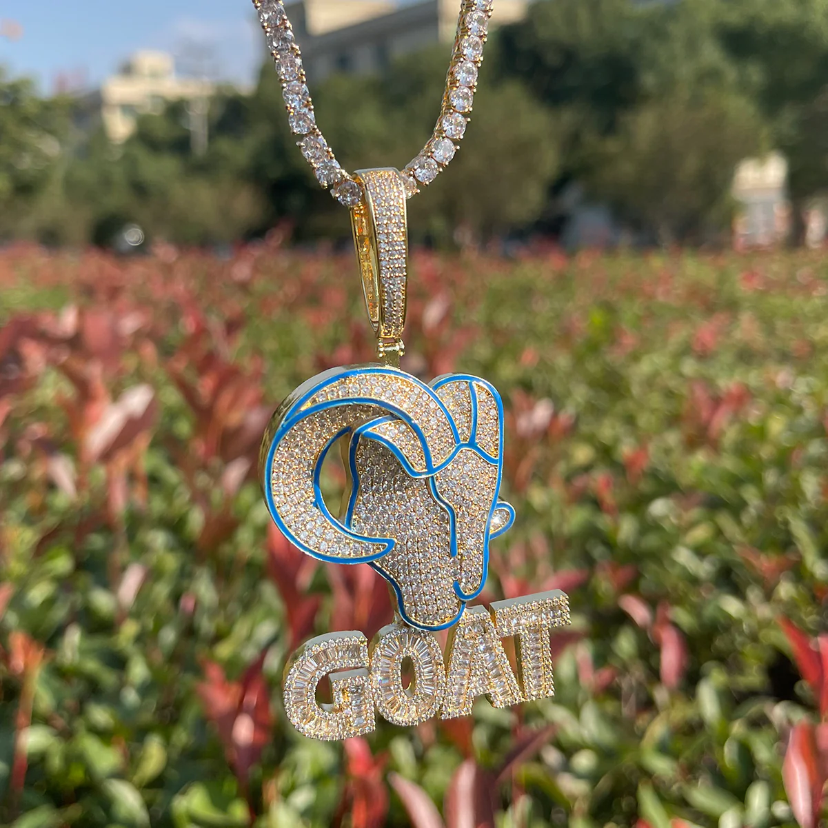 Goat Iced Out Diamond Pendant Necklace - Image 10