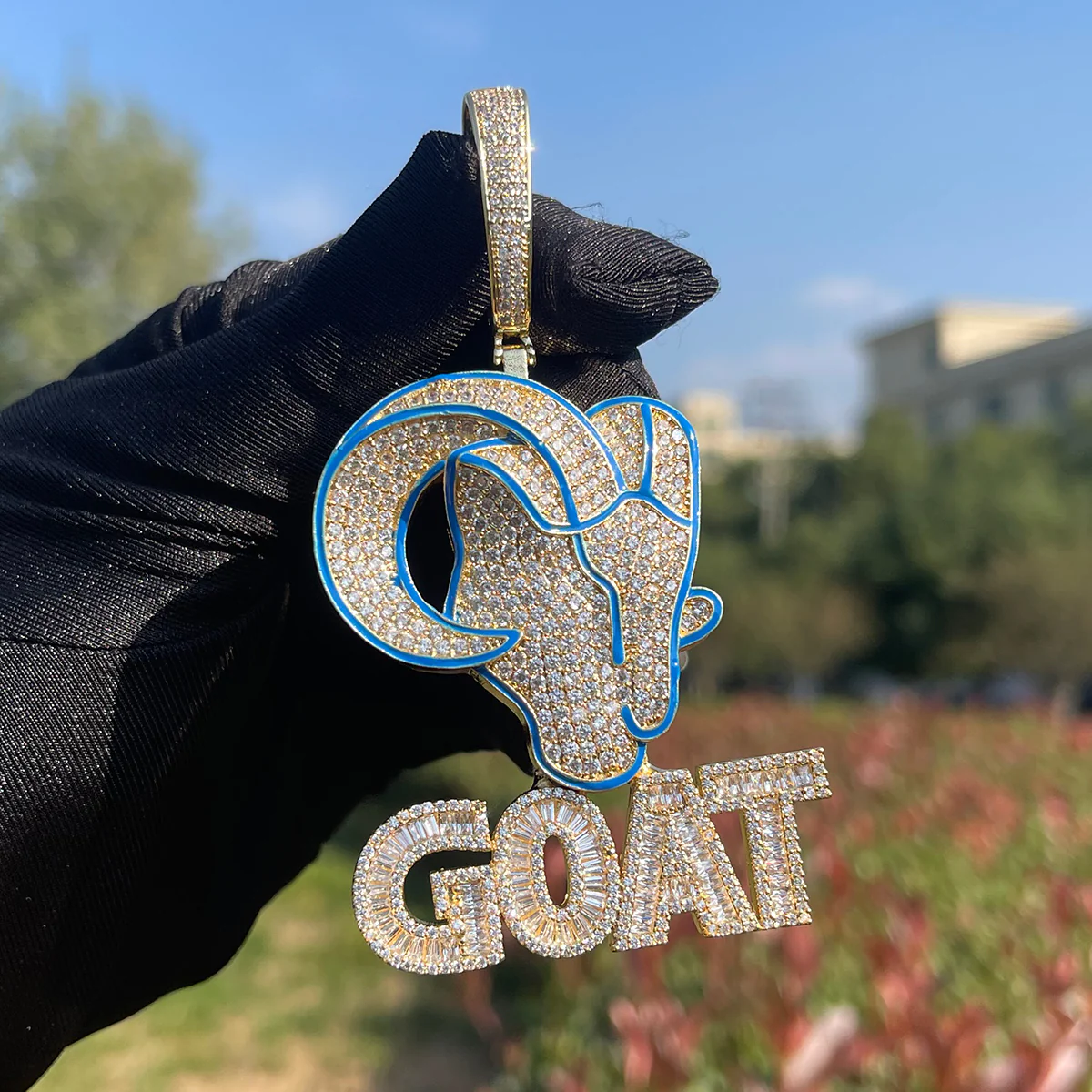 Goat Iced Out Diamond Pendant Necklace - Image 12