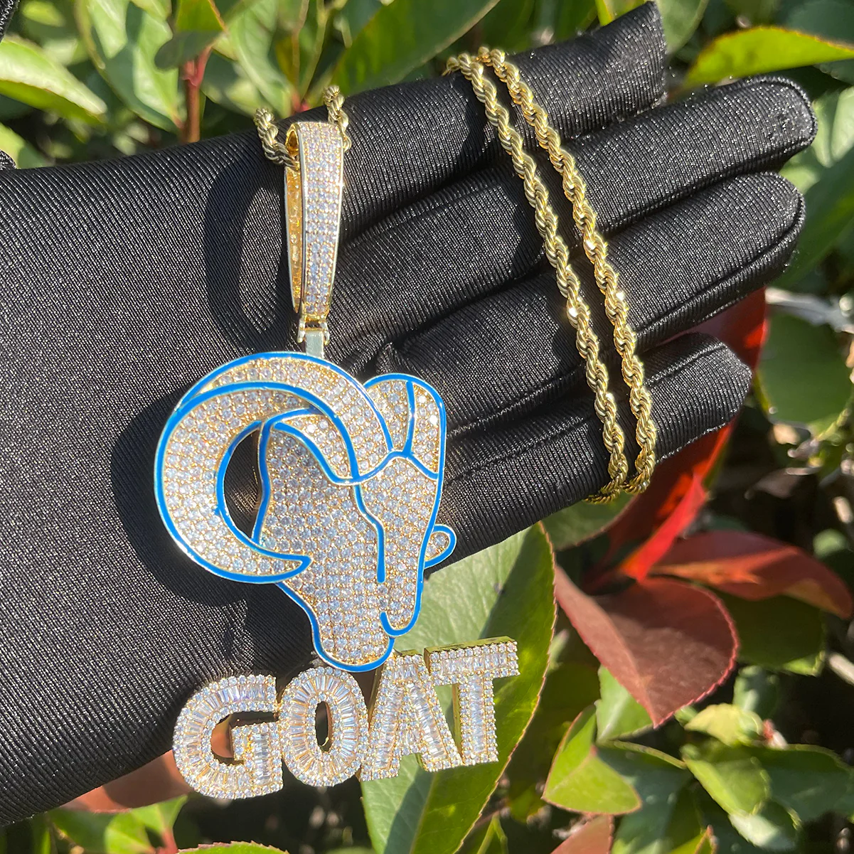 Goat Iced Out Diamond Pendant Necklace - Image 3
