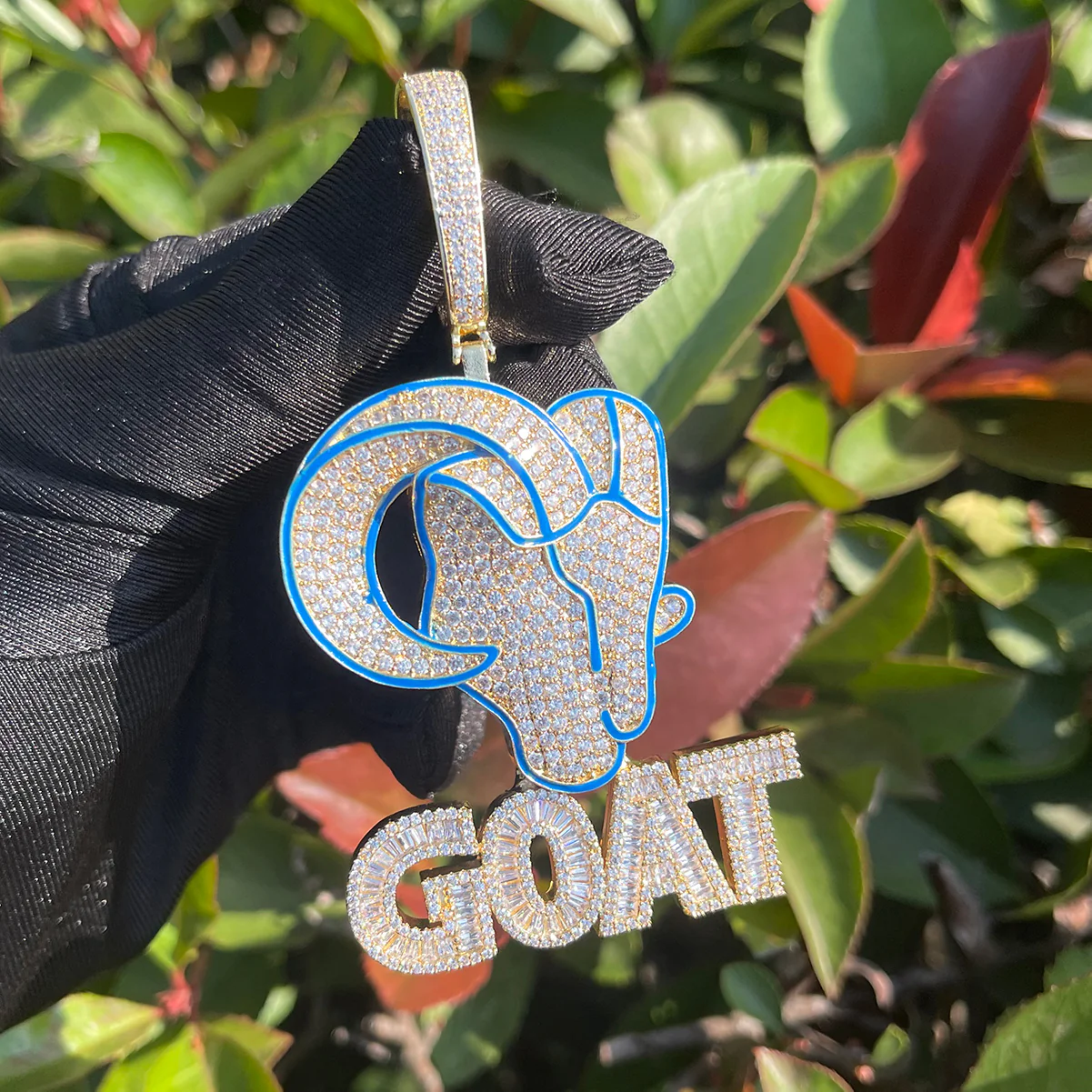 Goat Iced Out Diamond Pendant Necklace - Image 4