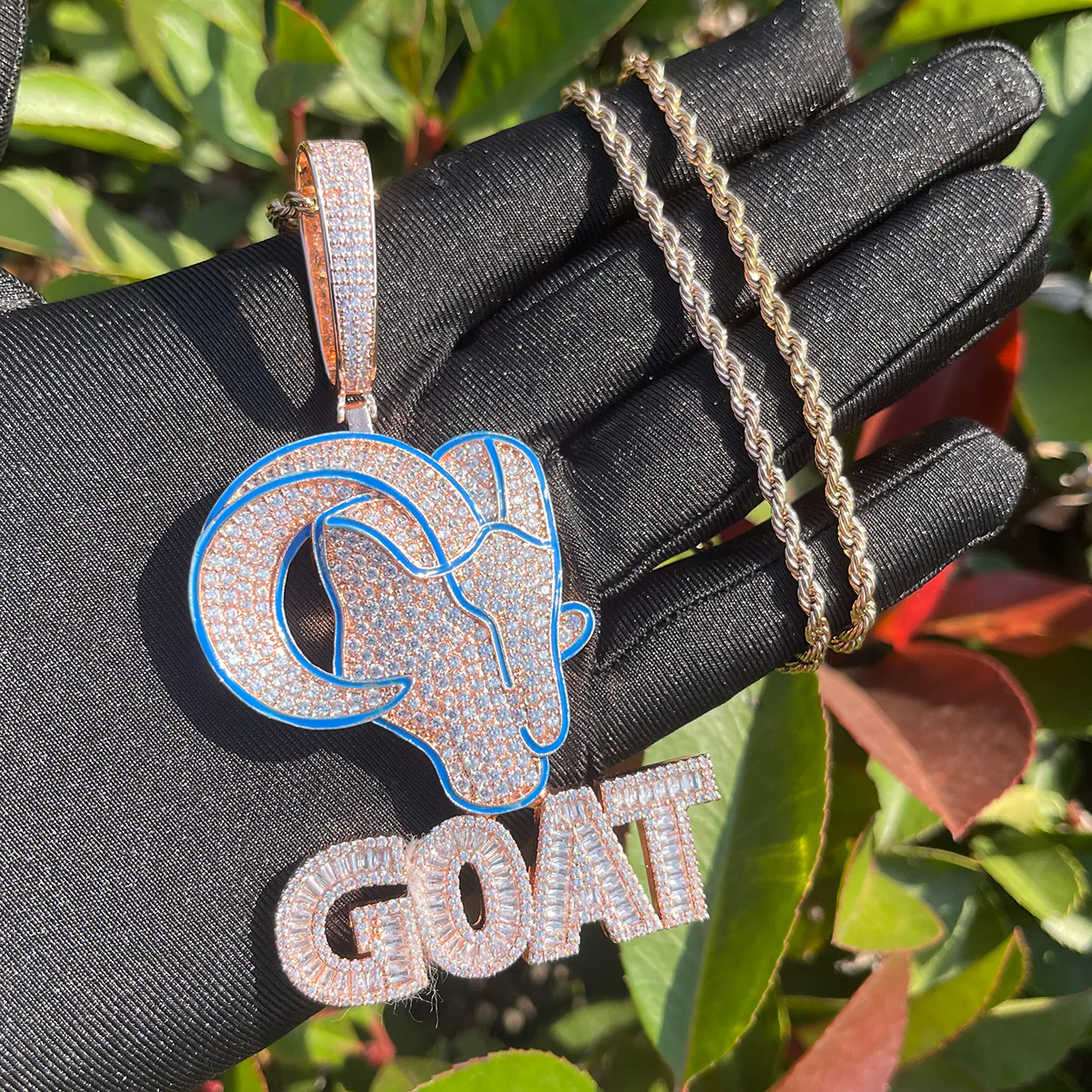 Goat Iced Out Diamond Pendant Necklace - Image 5
