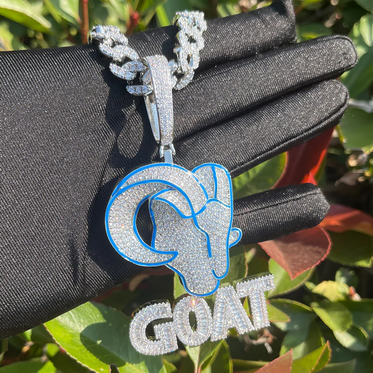 Goat Iced Out Diamond Pendant Necklace - Image 7