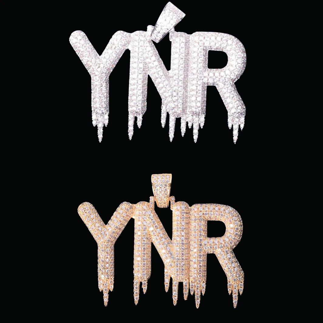 Hanging Iced Letters Personalized Custom Name Necklace Pendant - Image 5