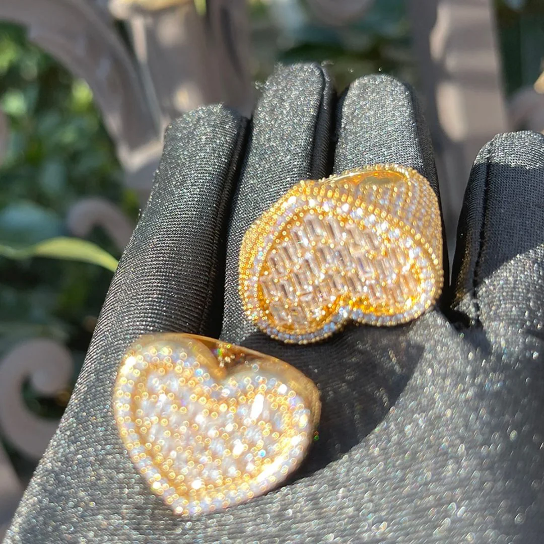 Heart Iced Out Tennis Diamond Ring - Image 8
