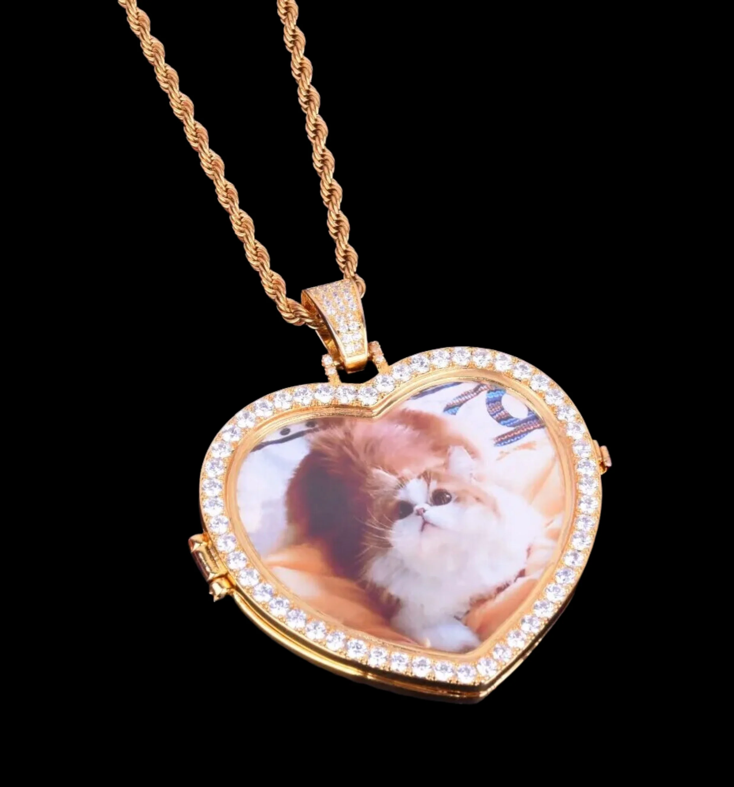 Openable Heart Tennis Custom Photo Picture Pendant Necklace - Image 5