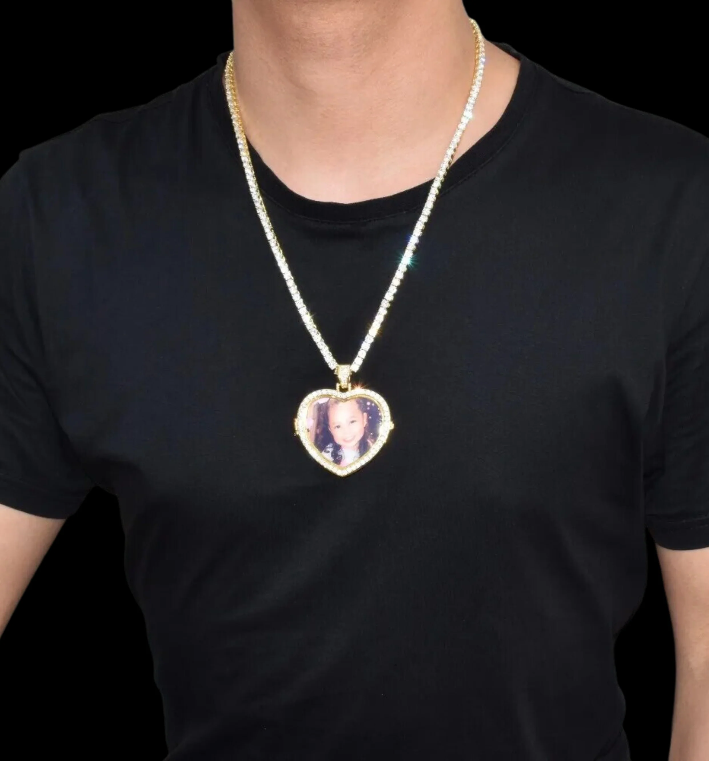 Openable Heart Tennis Custom Photo Picture Pendant Necklace - Image 6