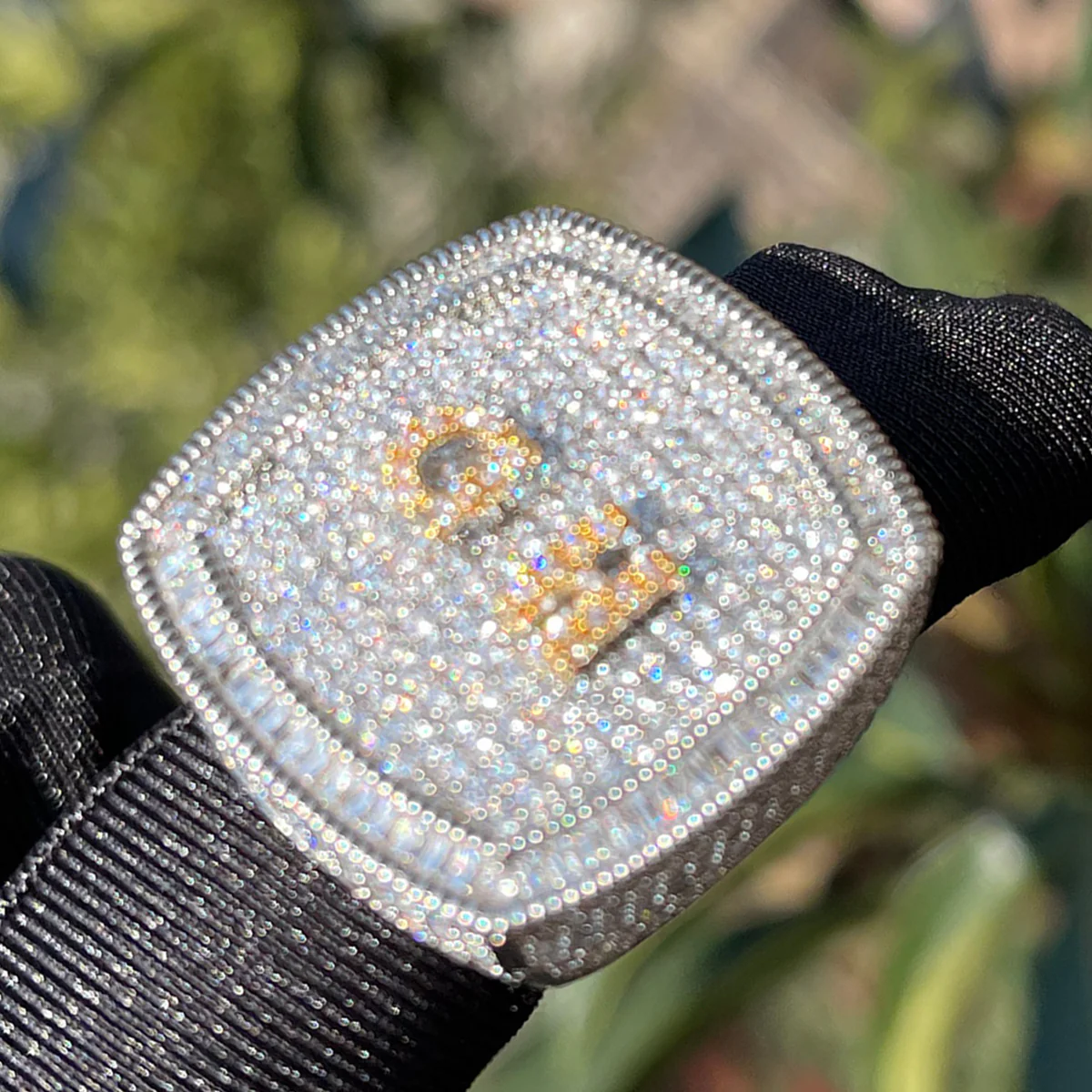 Iced Out Custom Letters Diamond Ring - Image 10